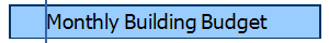 Monthly Building Budget